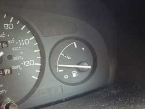 Fuel gauge on low